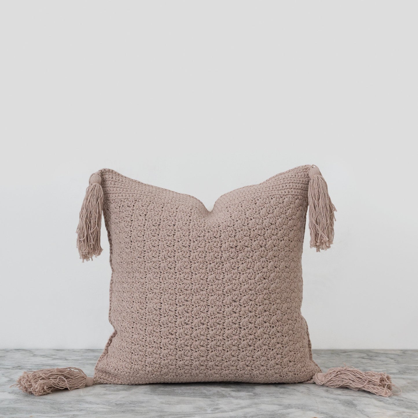 Crochet Pillow with Tassels