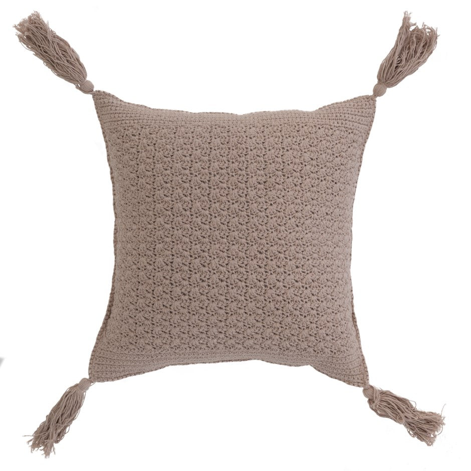 Crochet Pillow with Tassels